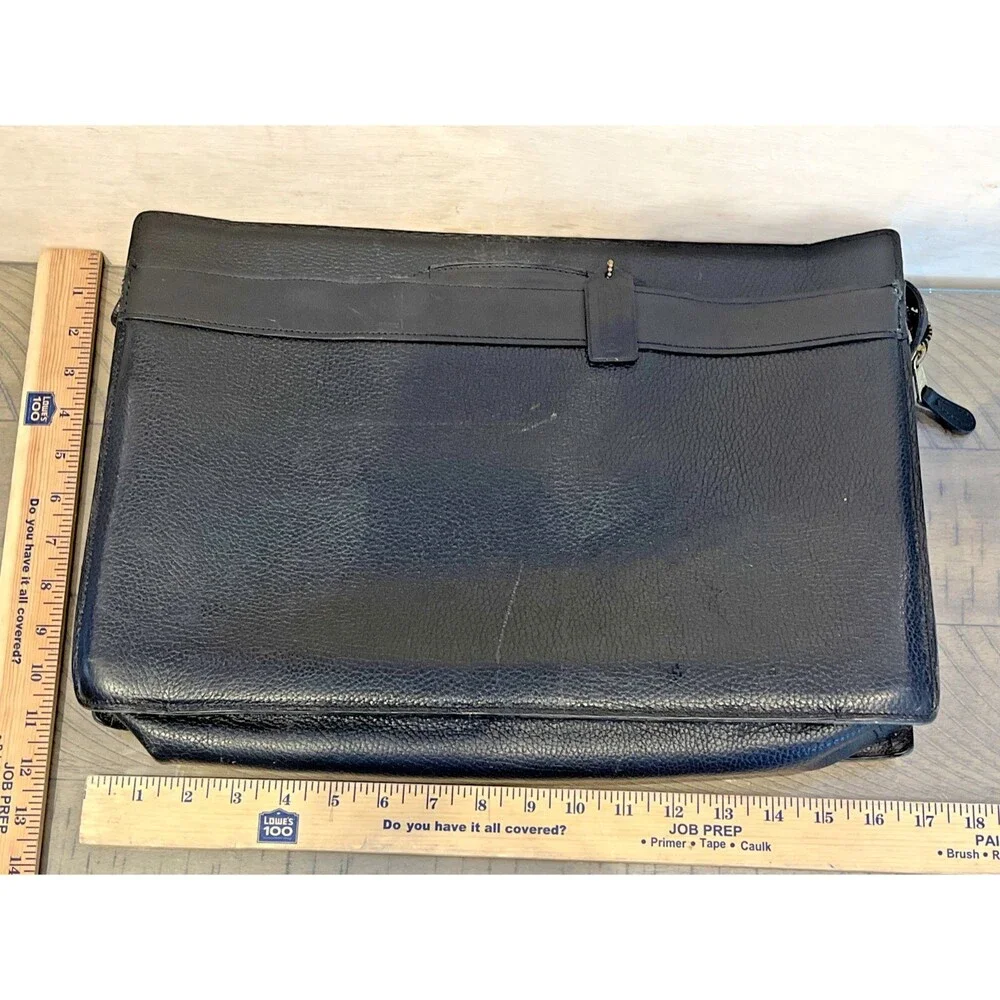 VTG Coach Black Leather Associate Bag Messenger Briefcase Lux Tote Purse 5203